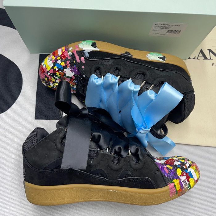 lanvin leather curb black multi