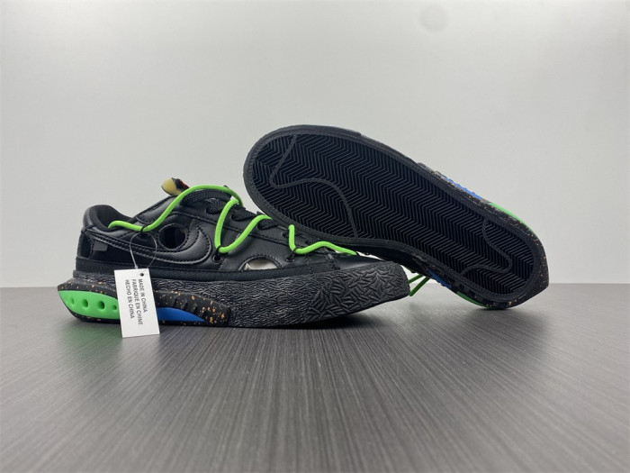 nike blazer low x off-white "black / green" dh7863-001