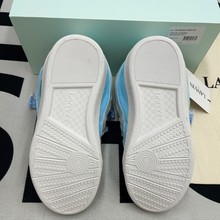 lanvin leather curb white light blue