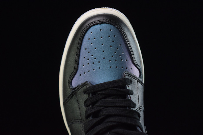 air jordan 1 mid iridescent black bq6472-009