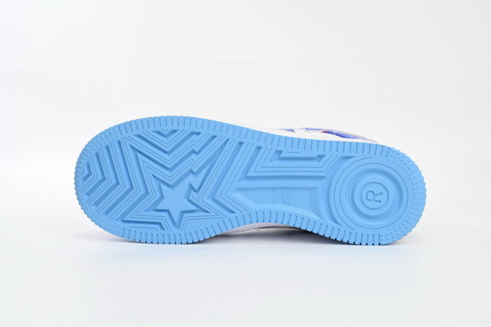 bape sta to low black blue color spray painting