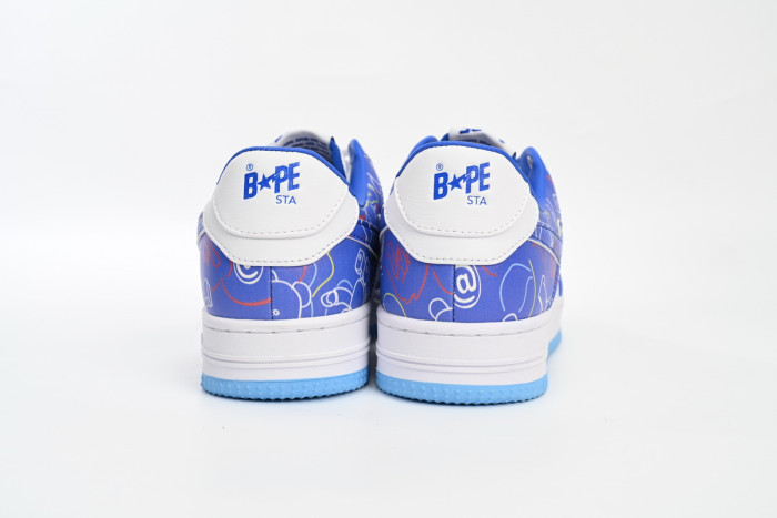 bape sta to low black blue color spray painting
