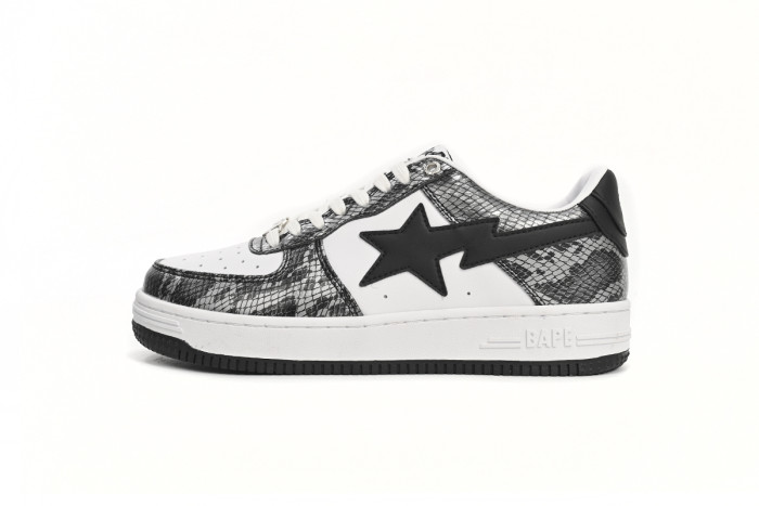 bape sta to low black black snake skin