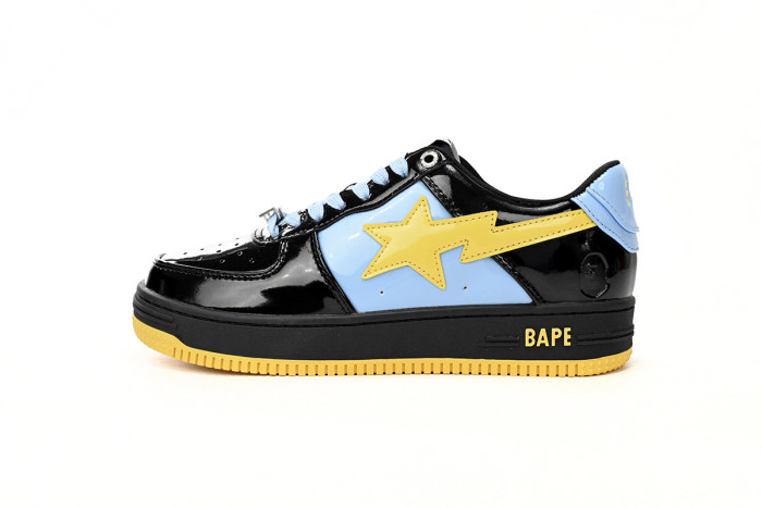 bape sta to low black, blue, and yellow