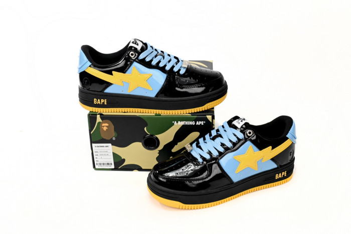 bape sta to low black, blue, and yellow