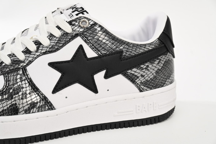 bape sta to low black black snake skin