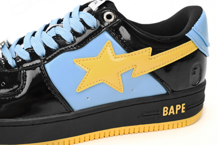 bape sta to low black, blue, and yellow