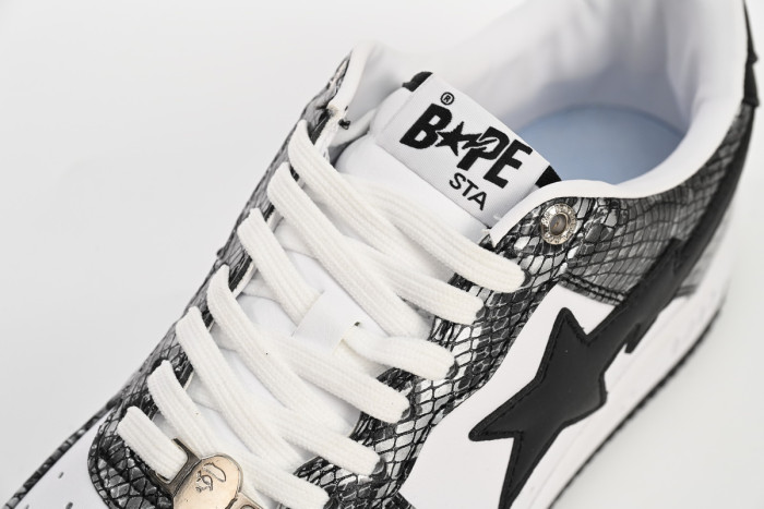 bape sta to low black black snake skin
