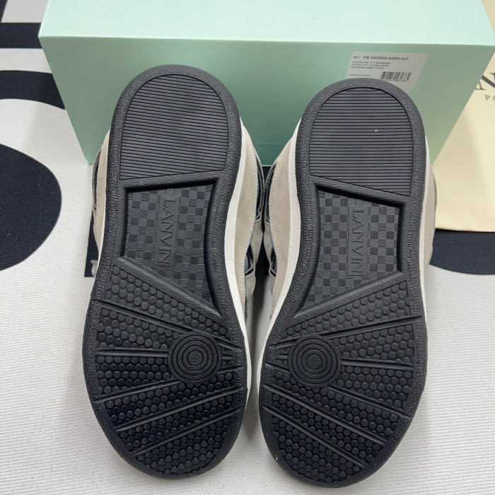 lanvin leather curb grey black