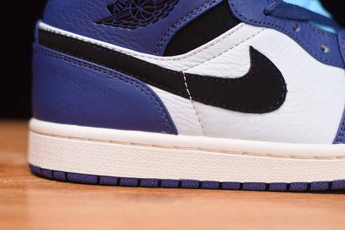 air jordan 1 mid deep royal blue black 852542-400