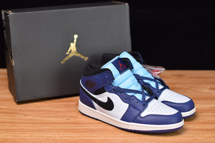 air jordan 1 mid deep royal blue black 852542-400