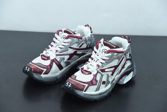 balcia runner white dark red grey
