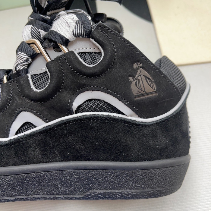 lanvin leather curb black grey