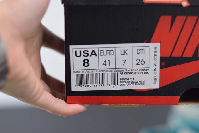 air jordan 1 retro high og turbo green 555088-311