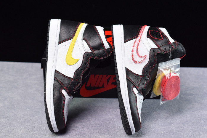 air jordan 1 retro high defiant white black gym red cd6579-071