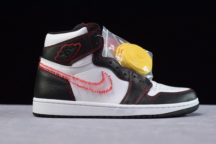air jordan 1 retro high defiant white black gym red cd6579-071