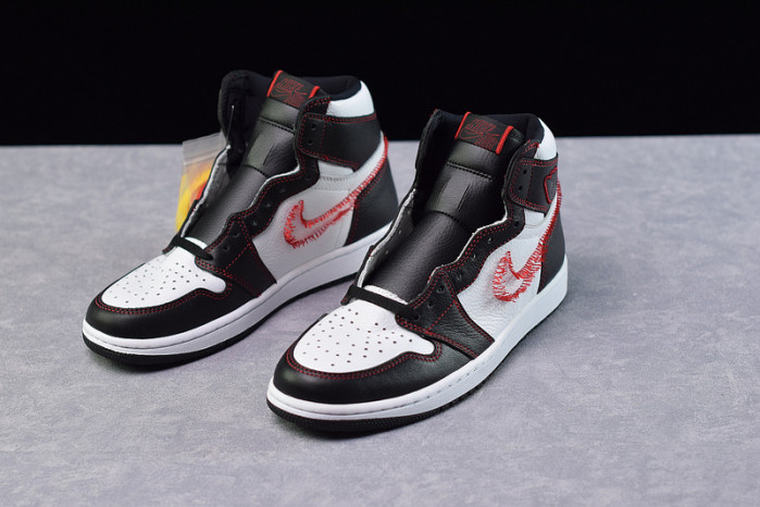 air jordan 1 retro high defiant white black gym red cd6579-071