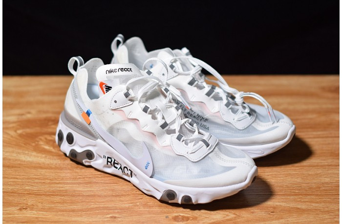 nike epic react flyknit white racer blue aq0068-100