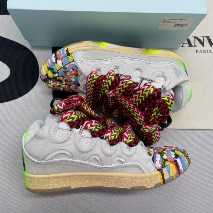 lanvin leather curb white multi