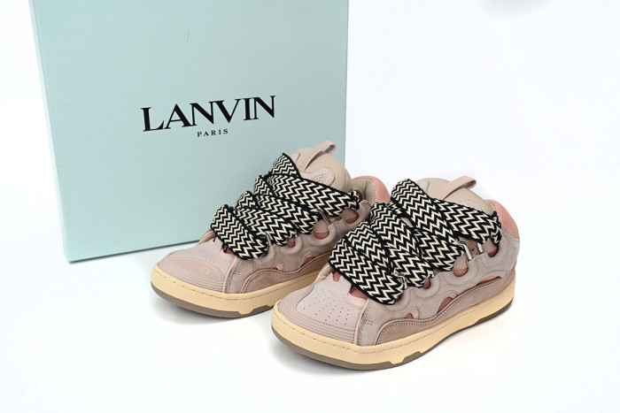 lanvin leather curb glitter pale pink black white
