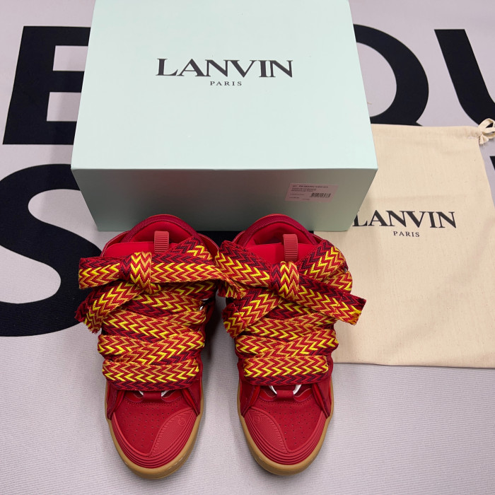 lanvin leather curb red