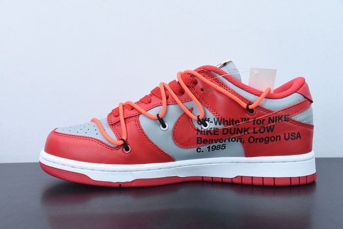 nike dunk low off white university red ct0856-600