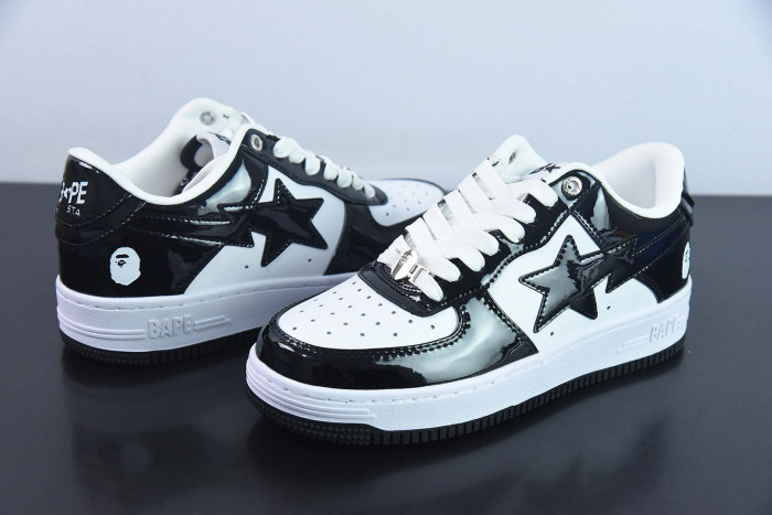 bape sta to low black whit e001fwh701001_blk_a