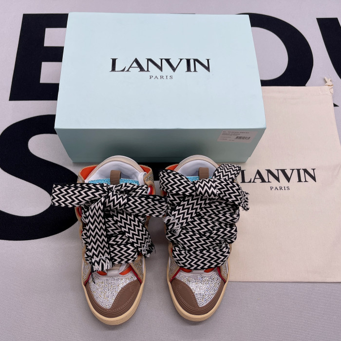 lanvin leather curb brown orange