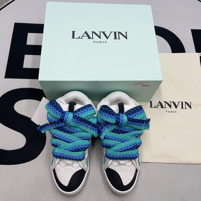 lanvin leather curb white blue
