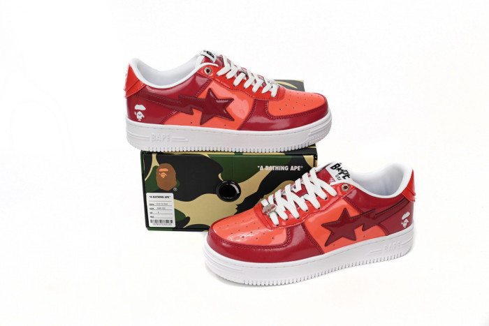bape sta low white dark red mirror surF**e 001fwh201046