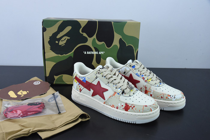 bape sk8 sta paint beige