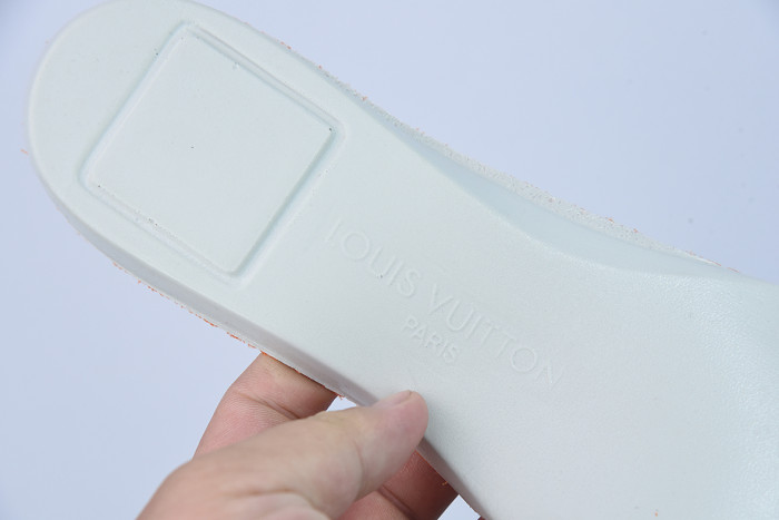 lv sneakers trainer monogram denim orange