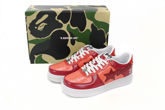 bape sta low white dark red mirror surF**e 001fwh201046