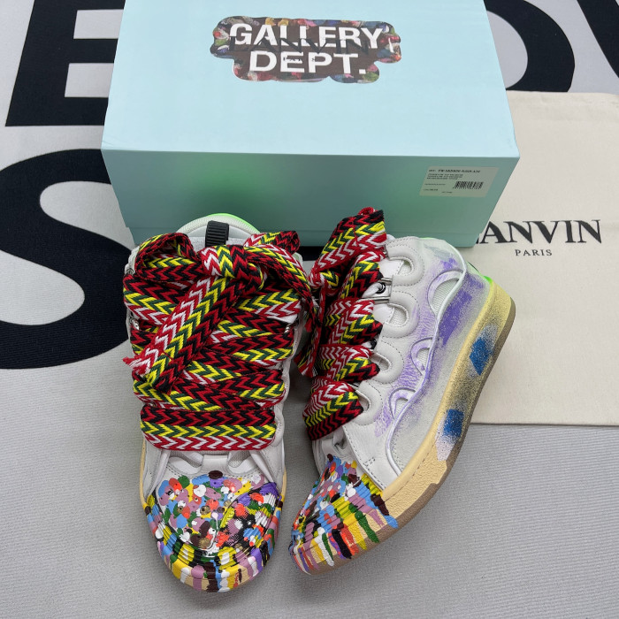 lanvin leather curb white multi