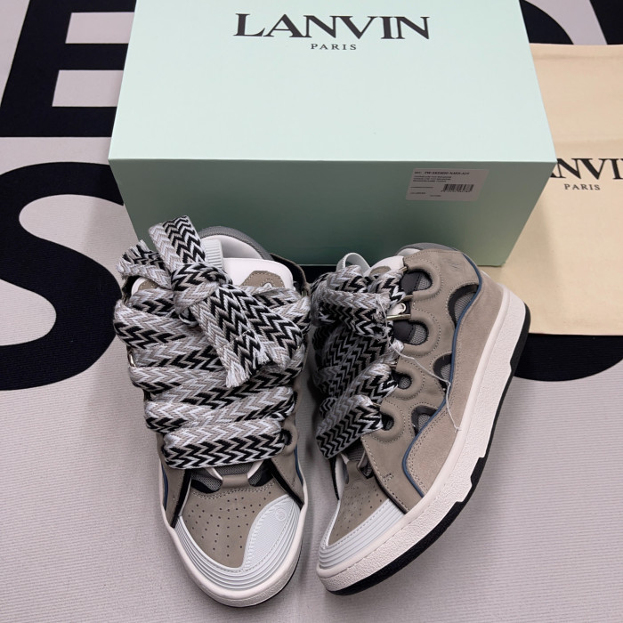lanvin leather curb grey black
