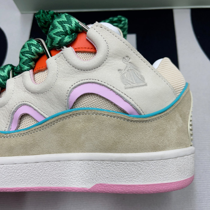 lanvin leather curb beige pink