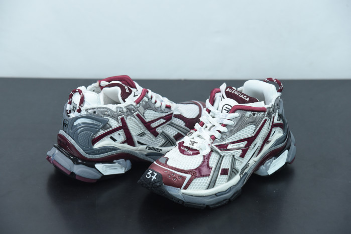 balcia runner white dark red grey