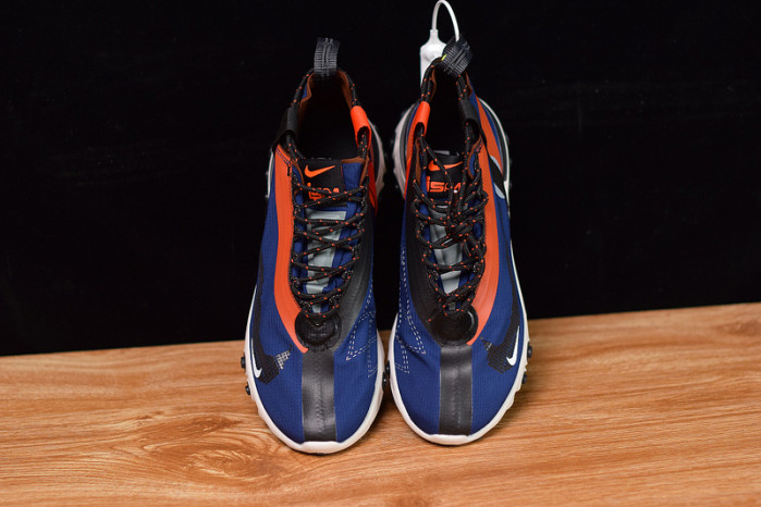 nike react runner mid wr ispa blue void team orange at3143-400