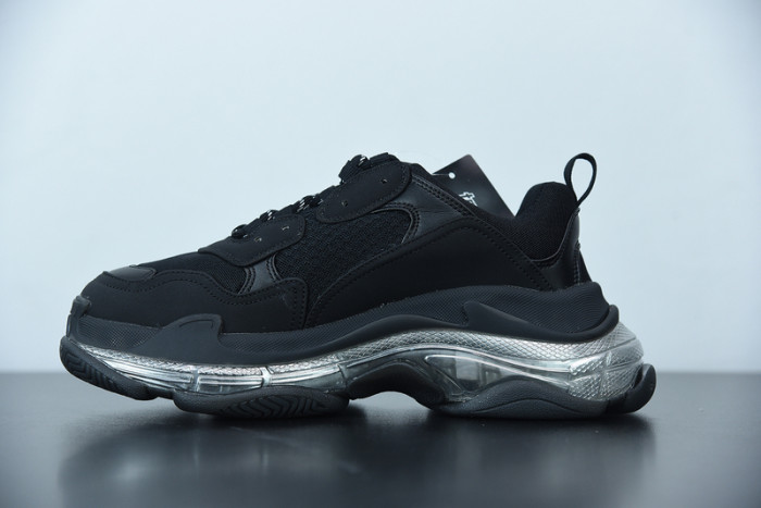 balcia triple s sneaker clear sole black ivory