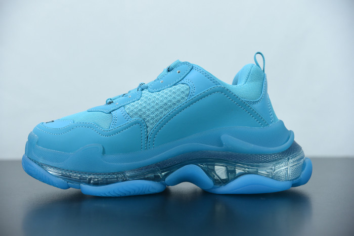 balcia triple s sneaker clear sole teal blue