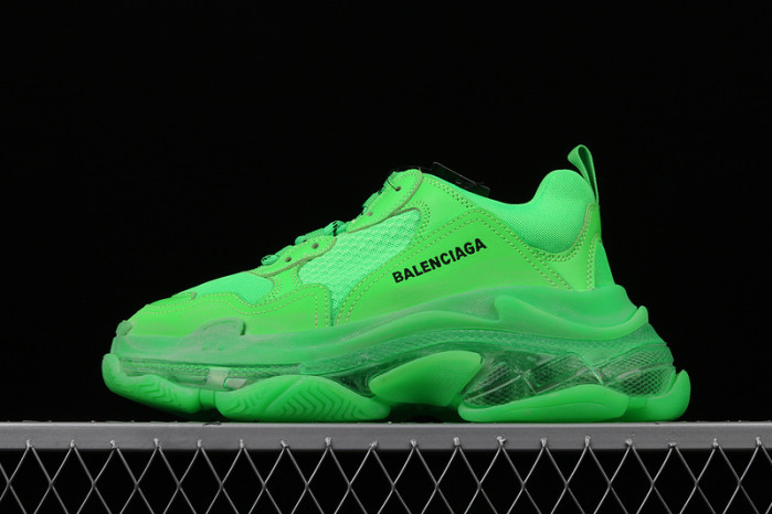 balcia triple s sneaker clear sole fluo green