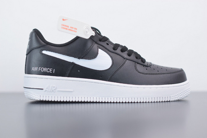 nike air force 1 black cut-out swoosh cz7377-100