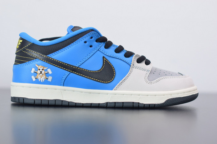 instant skateboard x nike dunk sb low blue white cz5128-400