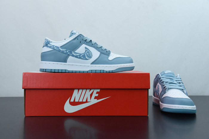 nike dunk low essential paisley pack worn blue dh4401-101