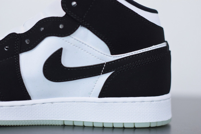 air jordan 1 mid white black teal tint (gs) bq6931-103