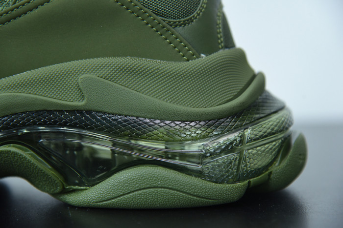 balcia triple s sneaker clear sole dark green