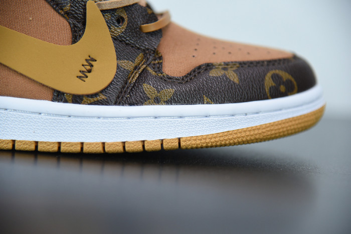 air jordan 1 x off L**is aj1 ow brown orange aq0818-158