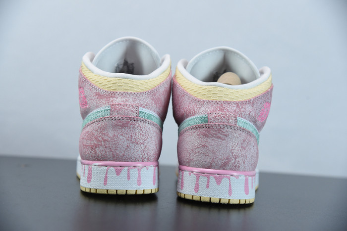 air jordan 1 mid gs paint drip dd1666-100