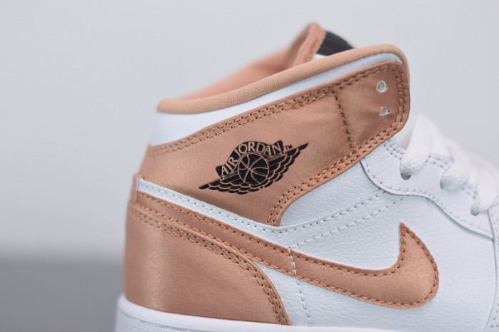 air jordan 1 mid white rose gold 555112-190