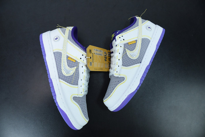 nike dunk low union passport pack grey purple dj9649-500